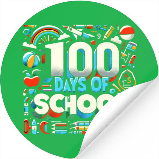 100 Days of School Teacher Student Education Stickers