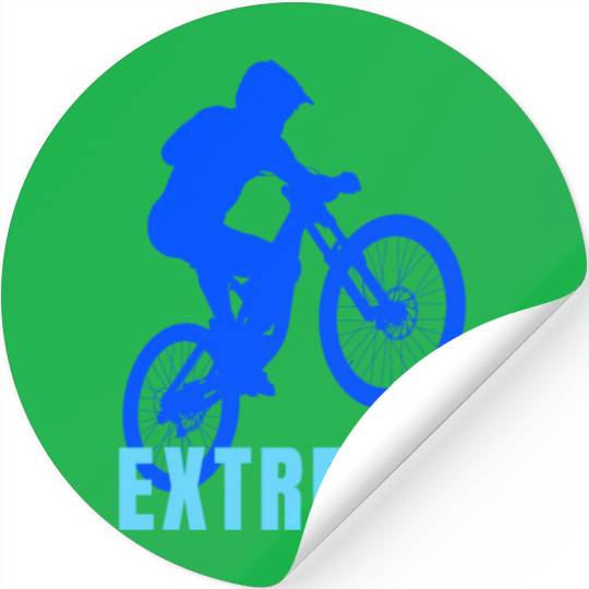 Mountain Bike (blue and light blue design) Stickers
