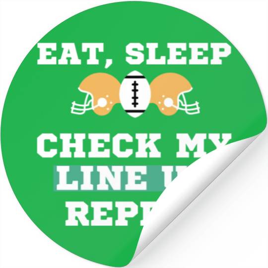 Eat Sleep Check my Lineup Repeat Fantasy Football Stickers