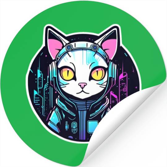Cyberpunk Cat Stickers