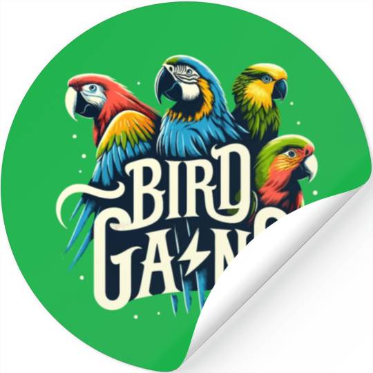 Bird Gang Parrot Funny Birder Flock Owner Macaw Stickers