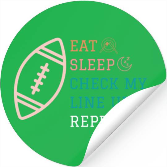 Eat Sleep Check my Lineup Repeat Fantasy Football Stickers