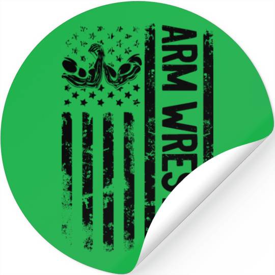 Arm Wrestling Arm Wrestle US Flag Armwrestling Stickers