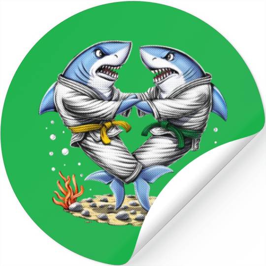 Shark Jiu-Jitsu Wrestlers Stickers