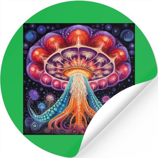 Chakra Infused Mushroom Meditation Stickers