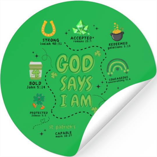 God says i am St Patricks Day Stickers