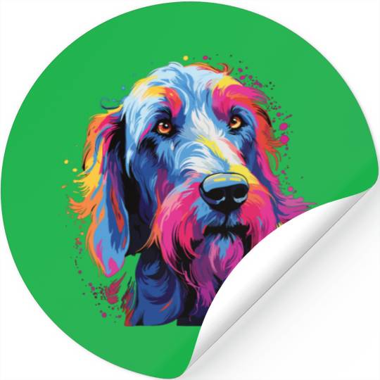 Watercolor Colorful Irish wolfhound Stickers