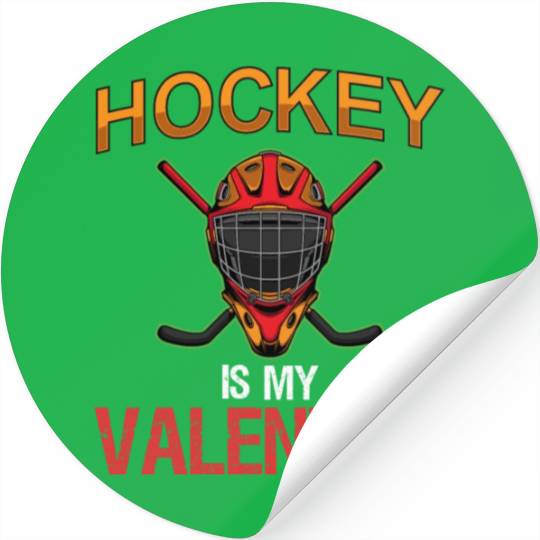 Hockey Is My Valentine Funny Hockey Valentines Day Stickers