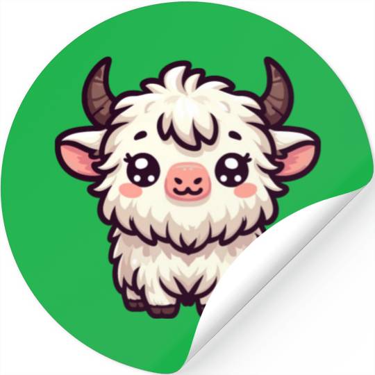 Playful Yak Cartoon Stickers