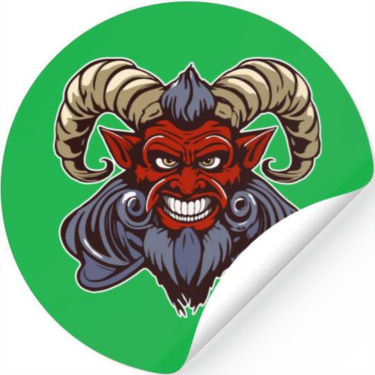 krampus devil head Stickers