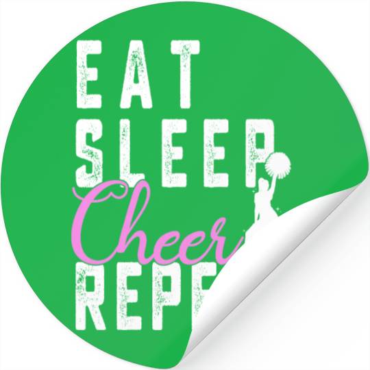 Eat Sleep Cheer REPEAT squad cheerleading Stickers