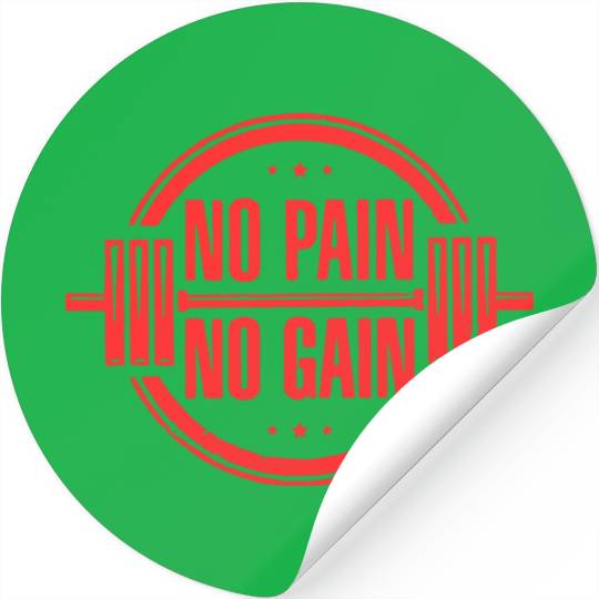 No Pain No Gain Gym Typography Design Stickers