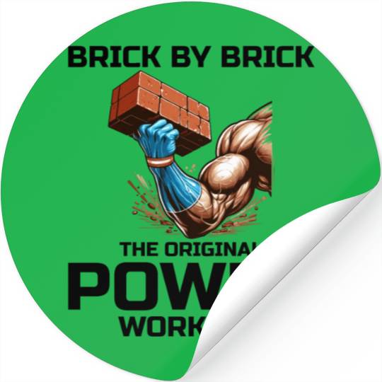 Bricklayer Bricklaying Humor Power Workout Funny Stickers