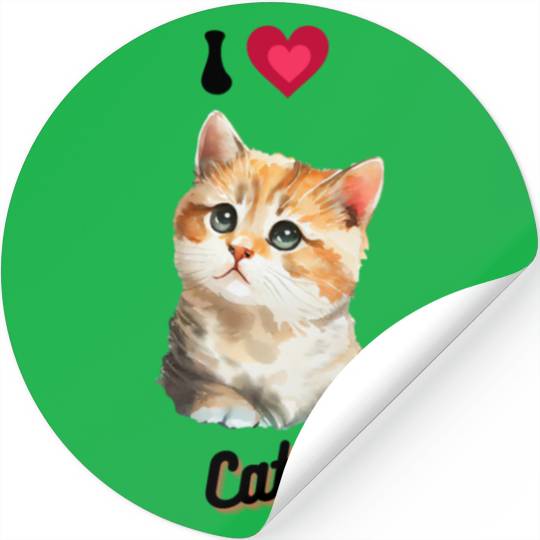 I love Cats design, cool cute gift idea for girls Stickers