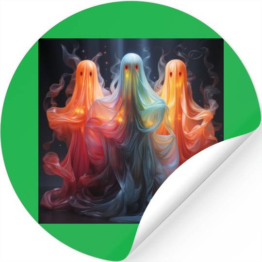 Colorful Ghosts Stickers