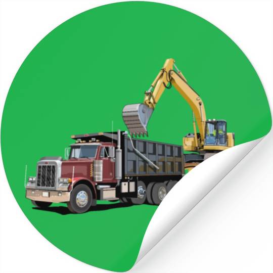 Dump Truck and Excavator Stickers