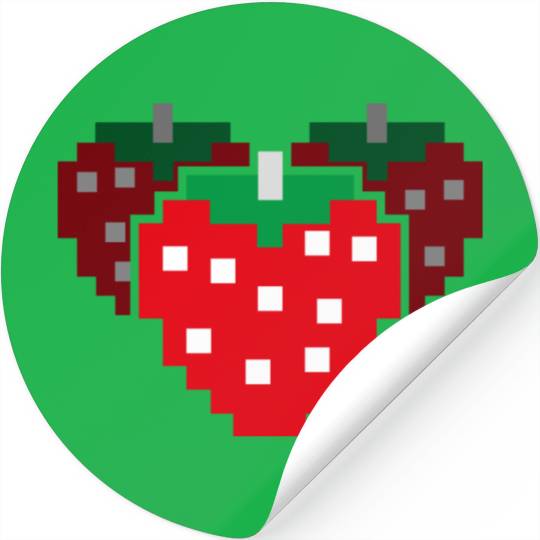 8 Bit Pixel Strawberry 80s Video Game 100 Days of Stickers