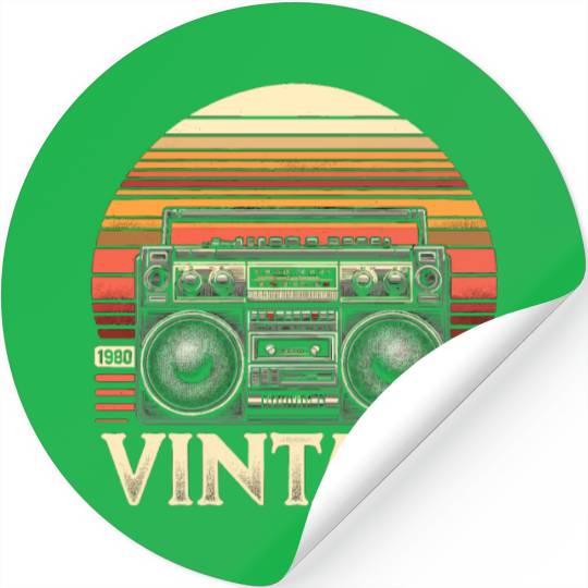 Vintage Boombox Old School 80s Music Retro Stickers