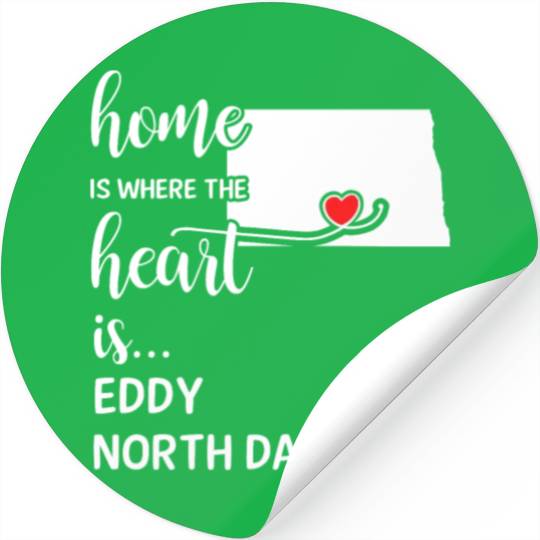 Eddy County North Dakota Is Where My Heart Is Gift Stickers