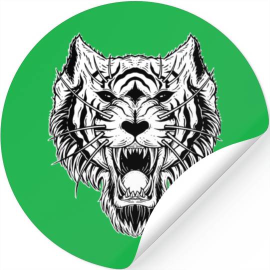 Angry Dark Tiger Stickers