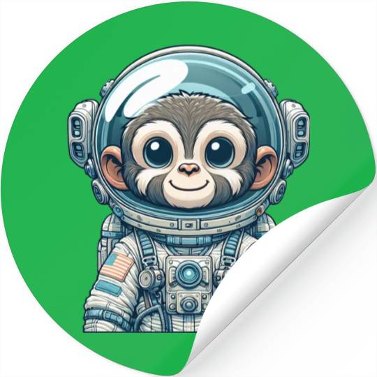Cute Monkey Astronaut Stickers