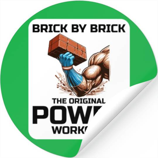 Bricklayer Bricklaying Humor Power Workout Funny Stickers