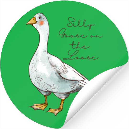 Funny Goose On The Loose Cute Animal Bird Love Stickers