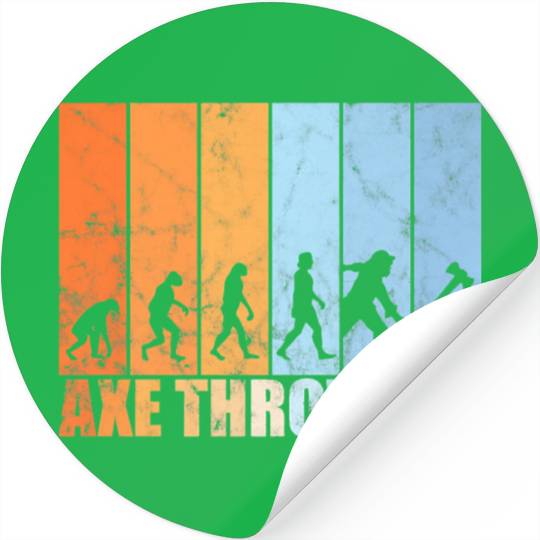 Axe throwing evolution hatchet throwing retro Pre Stickers