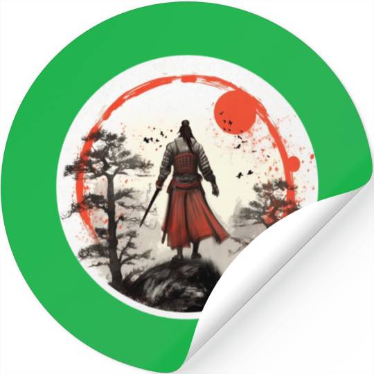 Samurai Sunset Stickers