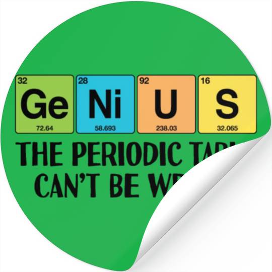 GENIUS Funny Periodic Table Stickers
