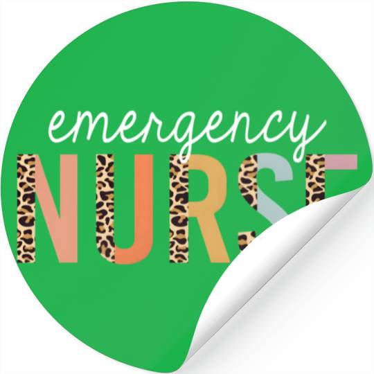 Emergency Nurse Leopard Print Er Nurse Nursing Sch Stickers