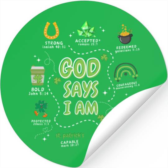 God says i am St. Patricks Day Stickers