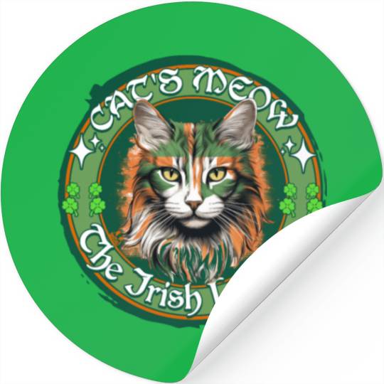 CAT'S MEOW THE IRISH LULLABY Feline Kitty Design Stickers