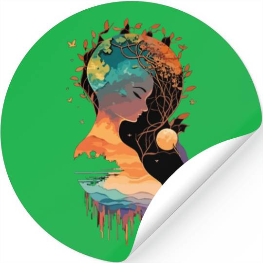 Mother Earth, peace and protect our environment Stickers