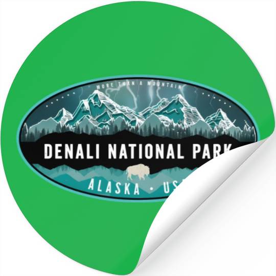 Denali National Park Alaska Hiking Camg Stickers