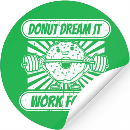 Fitness Donut Funny Donut Gym Stickers
