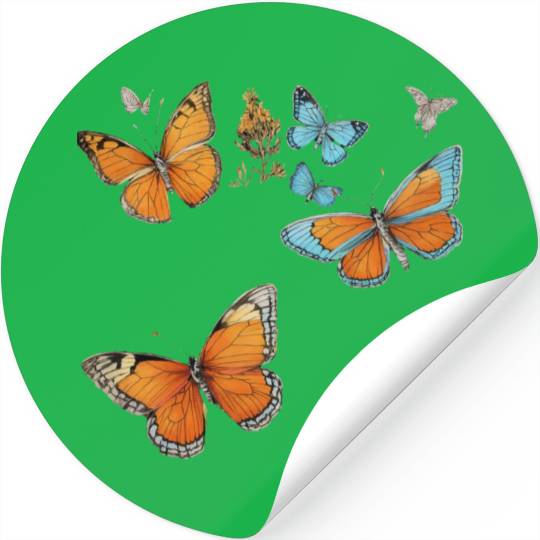 Floral Harmony: Blooms and Butterflies" Stickers