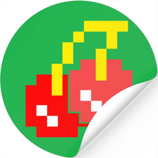 8 Bit Pixel Cherries 80s Video Game Halloween Stickers