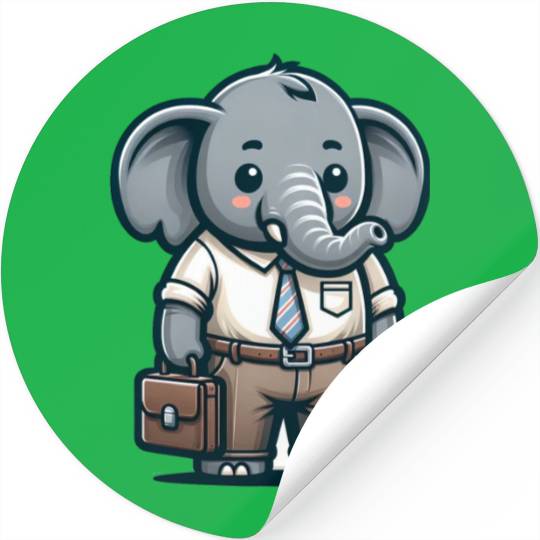 Cute Elephant Teacher Stickers