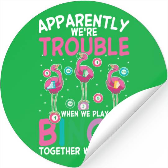Bingo Game Night Flamingo Stickers