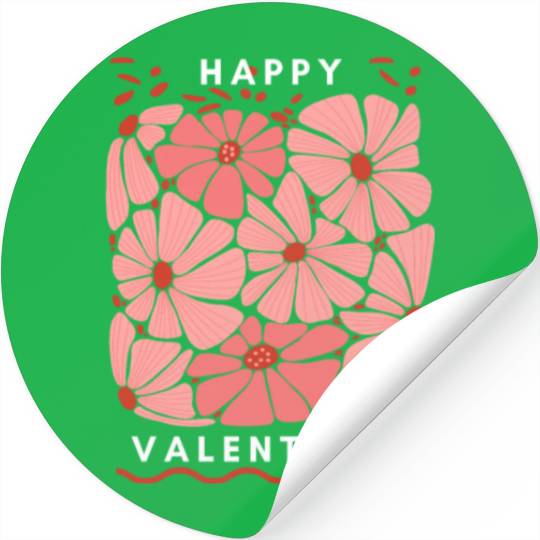 Midnight Blooms: A Floral Valetine's Embrace. Stickers