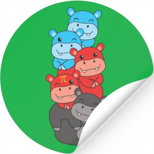 Polyamory Flag Pride Lgbtq Cute Hippo Stickers