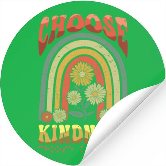 Choose Kindness Braille Alphabet Braille Retro Stickers