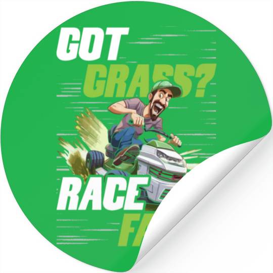 Lawn Mower Racing Got Grass Race Fast Stickers