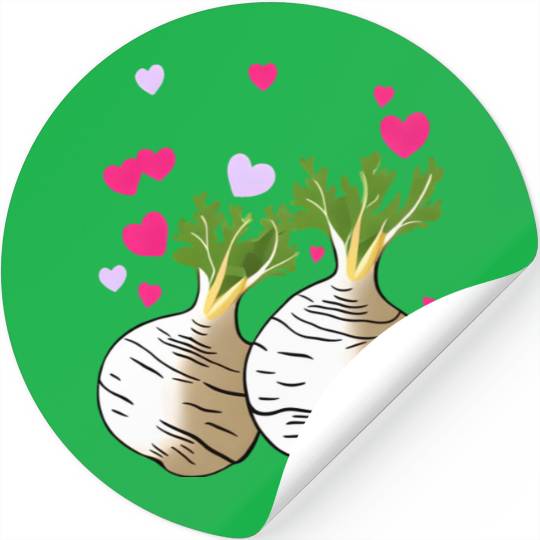 Turnip Love Hearts Valentine's Day Stickers