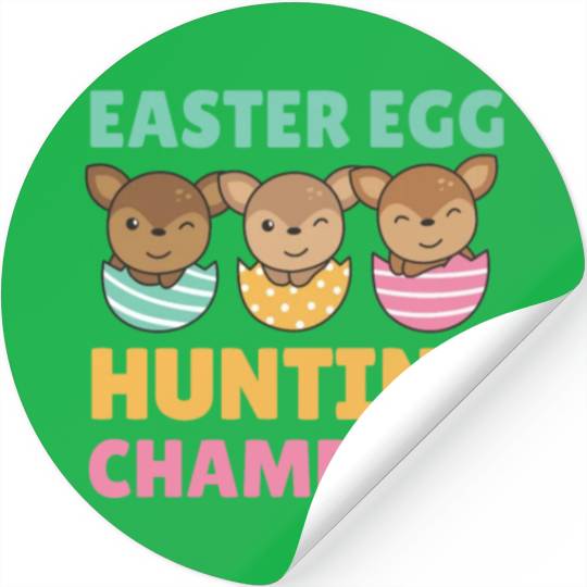 Sweet Deer At Easter With Easter Eggs Deer Stickers