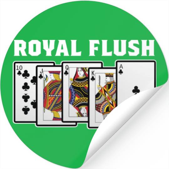 Royal Flush Gambler Or Card Player Gift Stickers