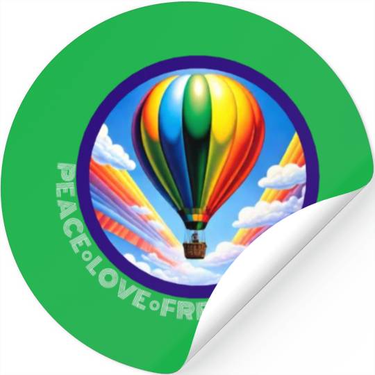 Peace Love Freedom Ballon Stickers