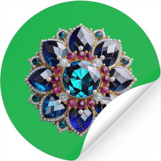 Gorgeous Gemstone Brooch: A Radiant Statement Piec Stickers