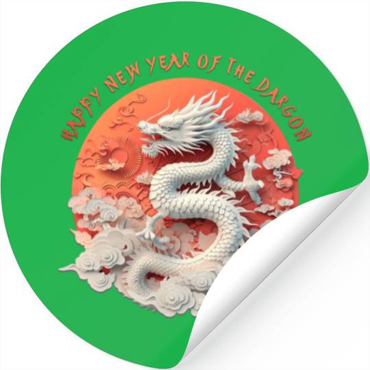 Fantasy Dragon: Happy New Year of the Dragon! Stickers